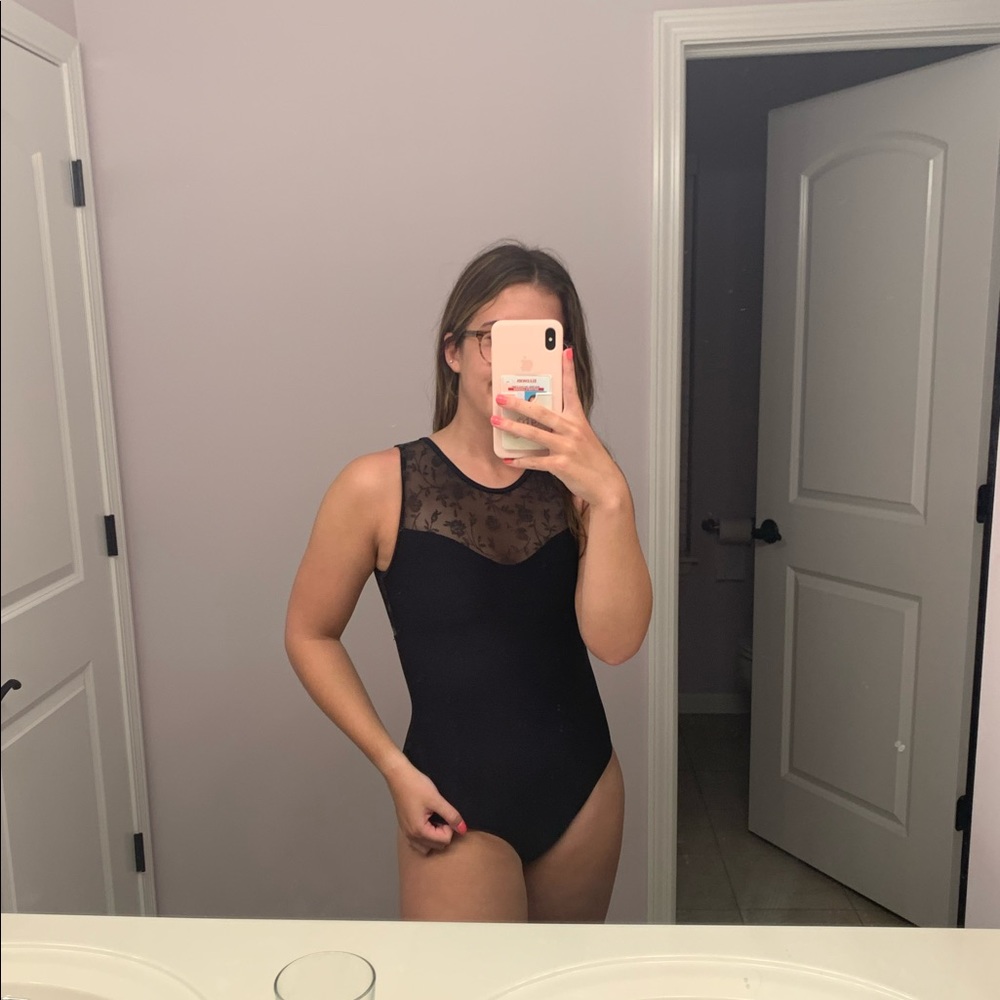 WearMoi black mesh leotard